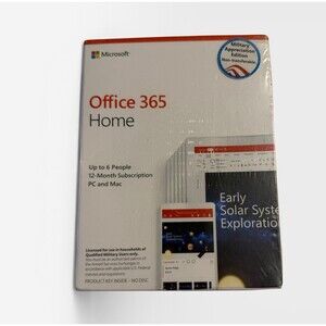 Microsoft Office 365 Home 1-6 Users 2018 PC And Mac New Sealed Military *Read*
